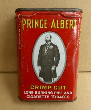 Vintage 1900s Advertising " Prince Albert " Crimp Cut Cigarette Tobacco Tin