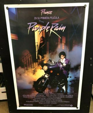 Spanish Version 1984 Purple Rain One Sheet Movie Poster Rolled Prince