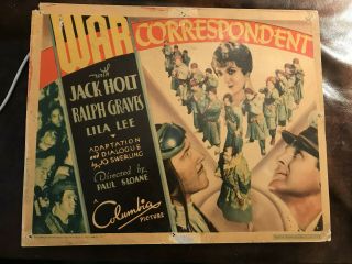 War Correspondent 1932 Columbia 11x14 Title Lobby Jack Holt Lila Lee Ralph Grave