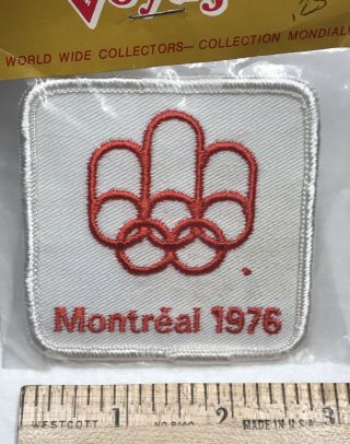 Nip Vintage 1976 Montreal Olympics Canada White Embroidered Souvenir Patch