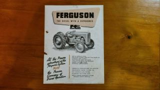 Vintage Ferguson Tractor Sales Brochure Massey Ferguson