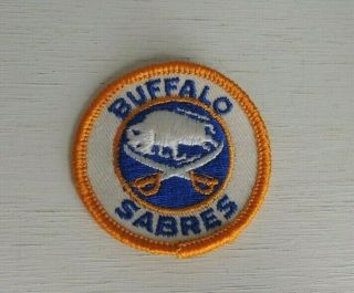 Vintage Buffalo Sabres Patch Nhl Hockey Embroidered White Blue And Gold Sabres