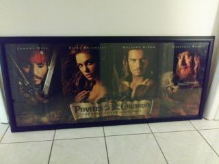 Large Framed " Pirates Of The Caribbean " The Curse Of The Black Pearl Poster