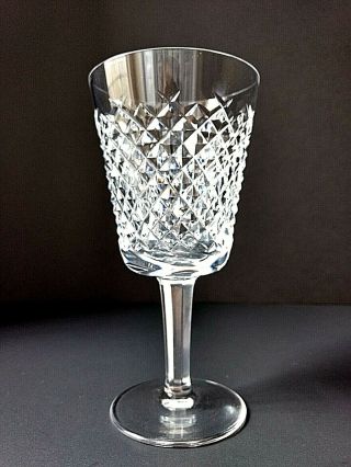 Vintage Waterford " Alana " Clear Cut Heavy Crystal Water Goblet,  7 ",  Ireland