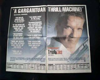 Best True Lies Schwarzenegger Film Movie Opening Day Ad 1994 L.  A.  Newspaper