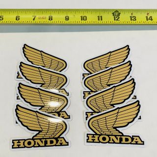 8 Pack Vintage Honda Motorsports Motorcycle Wings Racing Sticker Decal