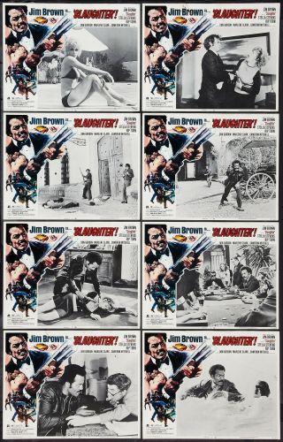 Slaughter 1972 Blaxploitation Lobby Card Set Jim Brown/stella Stevens