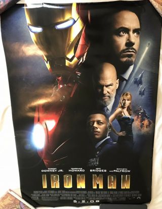 Iron Man (2008) Marvel,  Movie Poster,  One Sheet,  Double Sided,  27x40