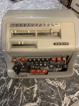 Vintage Facit Retro Portable Adding Machine Calculator Bank