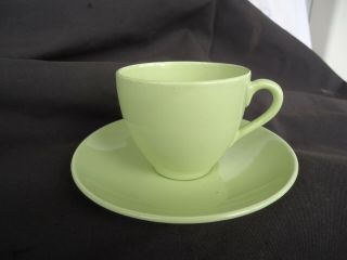 Vintage Retro Green Wembley Ware Australia Tea Cup & Saucer