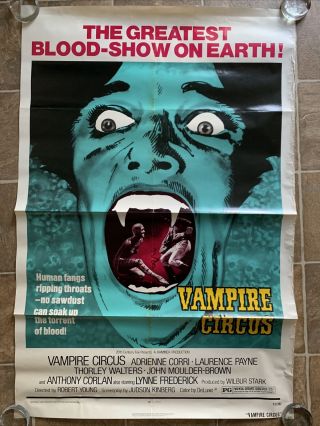 Vampire Circus One Sheet Movie Theatre Poster - 1972 Hammer Horror