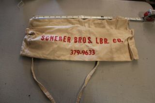 Vintage Advertising Carpenter Nail Apron Scherer Bros Lumber Company Minnesota