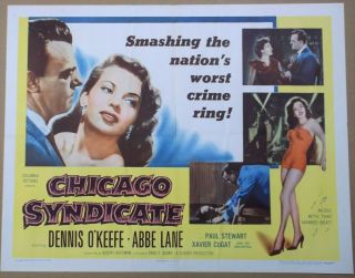 Chicago Syndicate 1955 Movie Poster 1/2 Sheet Abbe Lane Dennis O 