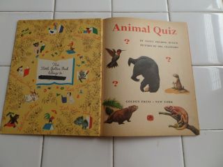 Animal Quiz,  A Little Golden Book,  1960 (A ED; VINTAGE Children ' s) 3