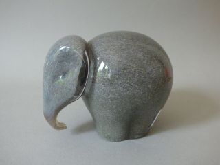 Cute Grey Wedgwood Art Glass Jumbo Elephant Wild Animal Paperweight 3 Uk P