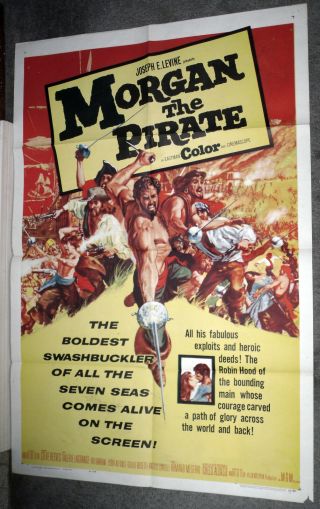 Morgan The Pirate 1961 One Sheet 27x41 Movie Poster Steve Reeves