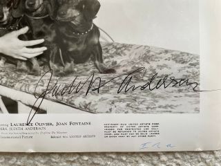 Hollywood Oscar Nominee Judith Anderson Signed Autograph Photo Rebecca Hitchcock 2