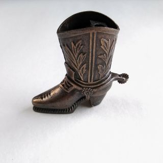 Vintage Cowboy Boot Miniature Western Die - Cast Metal Pencil Sharpener
