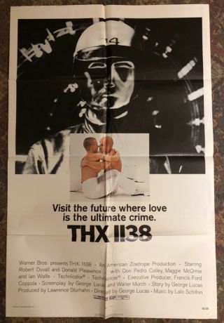 Thx - 1138 Movie Poster,  Directed By George Lucas