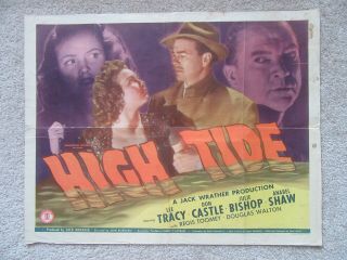 High Tide 1947 Hlf Sht Movie Poster Fld Lee Tracy Julie Bishop Good