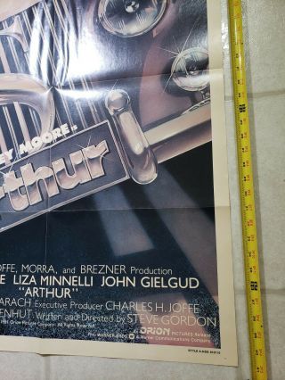 ARTHUR 1981 27x41 one sheet movie poster DUDLEY MOORE/LIZA MINNELLI 3