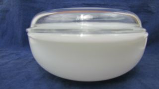 White Pyrex Bowl With Blue Wheat Design Promotional 023 1.  5 Quart Vintage 3