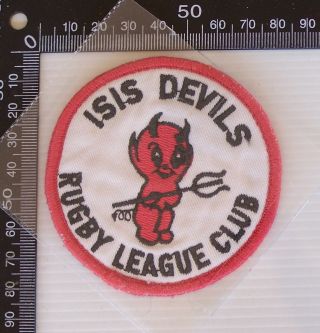 Vintage Isis Devils Rugby League Club Embroidered Patch Woven Cloth Sew - On Badge