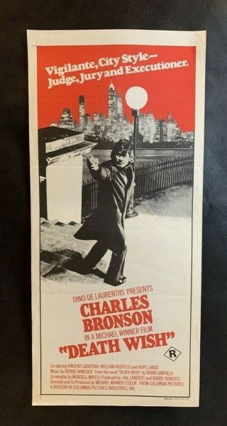 Death Wish Australian Daybill Movie Poster Cult 70s Charles Bronson Revenge