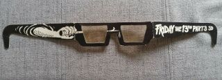 1982 " Friday The 13th Part 3.  3d " Authentic Theater 3 - D Glasses