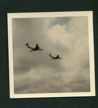 Unusual View Of Jet Airplanes Flying In Sky Vintage 1969 Color Photo 460154