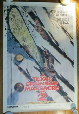Massive D/s 1986 Texas Chainsaw Massacre Part 2 Advance Rarest Movie Poster Look
