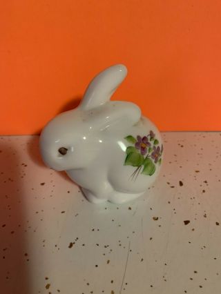 Fenton Bunny Rabbit Hand Painted Signed 3 1/2 " Tall Estate Find