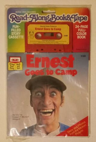 1987 Read Along Book & Tape - Ernest Goes To Camp Jim Varney