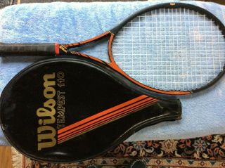 Vintage Tennis Racquet Wilson Tempest 110 Fibreglass? With Cover Vgc