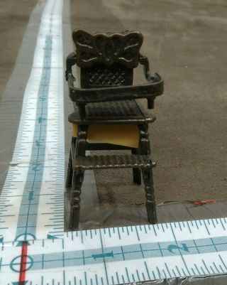Vintage Die Cast Bronze Miniature High Chair Pencil Sharpener