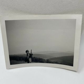 Vintage Photo 1960s Us Army Soldier Germany Horizon Posed