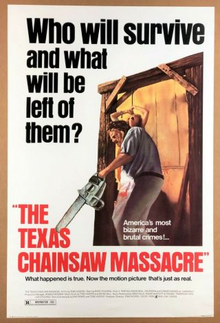 " Texas Chainsaw Massacre " (1988) Horror Movie Poster Retail Variant
