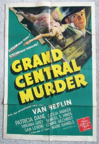 Grand Central Murder 1942 1sht Movie Poster Fld Van Heflin Good
