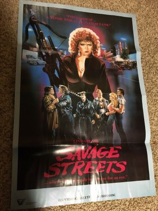 Savage Streets Video Store Poster Linda Blair Vestron Promo Horror Arrow Vhs