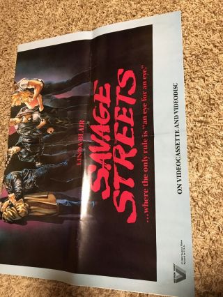 Savage Streets Video Store poster Linda Blair Vestron promo Horror Arrow VHS 3