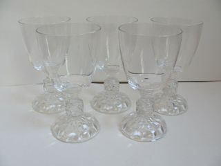 Fostoria American Lady Clear Glass - Set Of 5 Water Glasses - 8 Oz
