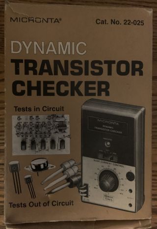 Vtg Micronta Dynamic Transistor Checker Tester Model 22 - 025 W/instruction & Box
