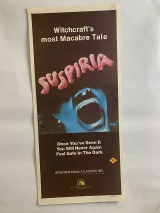 Suspiria Australian Daybill Movie Poster Dario Argento Italian Horror Classic