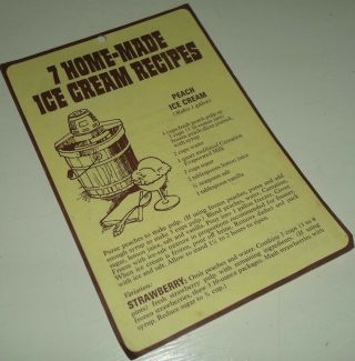 Vintage 7 Home - Made Ice Cream Recipes Flyer,  Carnation
