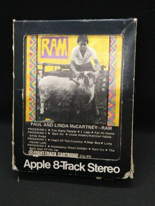 Vintage Paul And Linda Mccartney Ram 8 Track Tape 1971 Apple 8xw - 3375
