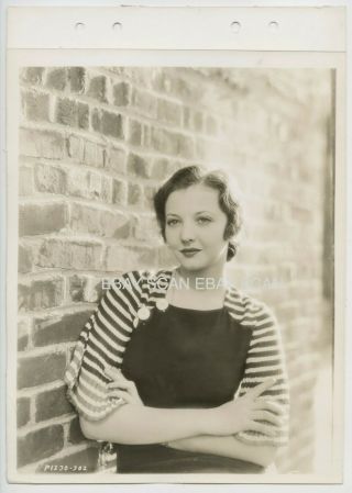 Sylvia Sidney Vintage Linen Back Keybook Portrait Photo