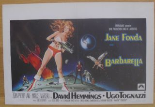 Barbarella Jane Fonda Sci - Fi Belgian Movie Poster 