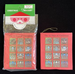 2 Vintage Treasury Drug 70’s Mini Book Ornaments 12 Days Of Christmas