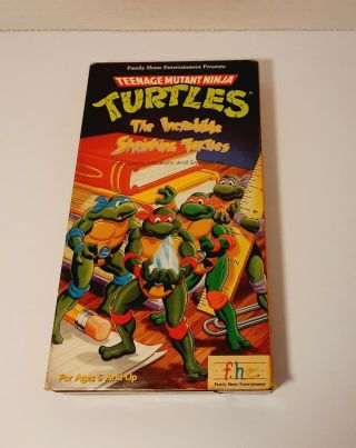 Vintage Teenage Mutant Ninja Turtles Cartoon Vhs The Incredible Shrinking.