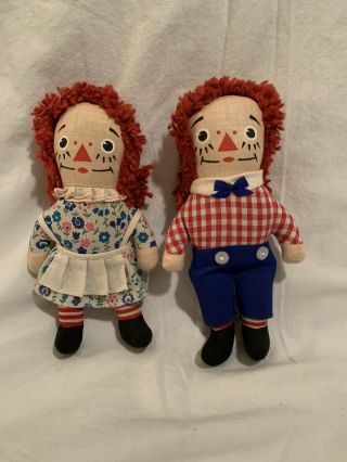 Vintage Raggedy Ann And Andy Dolls Knickerbocker 7 " Plush Toy